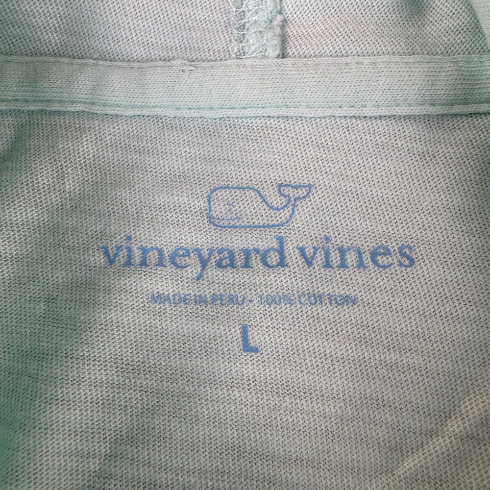 Vineyard Vines Hoodie Womens Large Mint Green Long Sleeve Slub Cotton Whale Logo - Picture 5 of 12